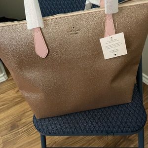 Kate Spade Large Tote. Rose Gold. Beautiful new!